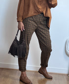 Pantalon vichy marron