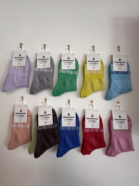 Chaussettes pailletées talentueuse