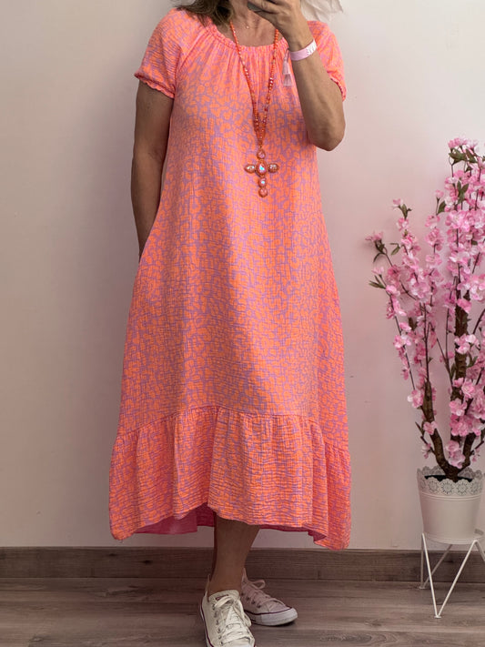 Robe gaz de coton Elsa orange
