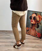 Pantalon velours côtelé camel taille du 38 au 46