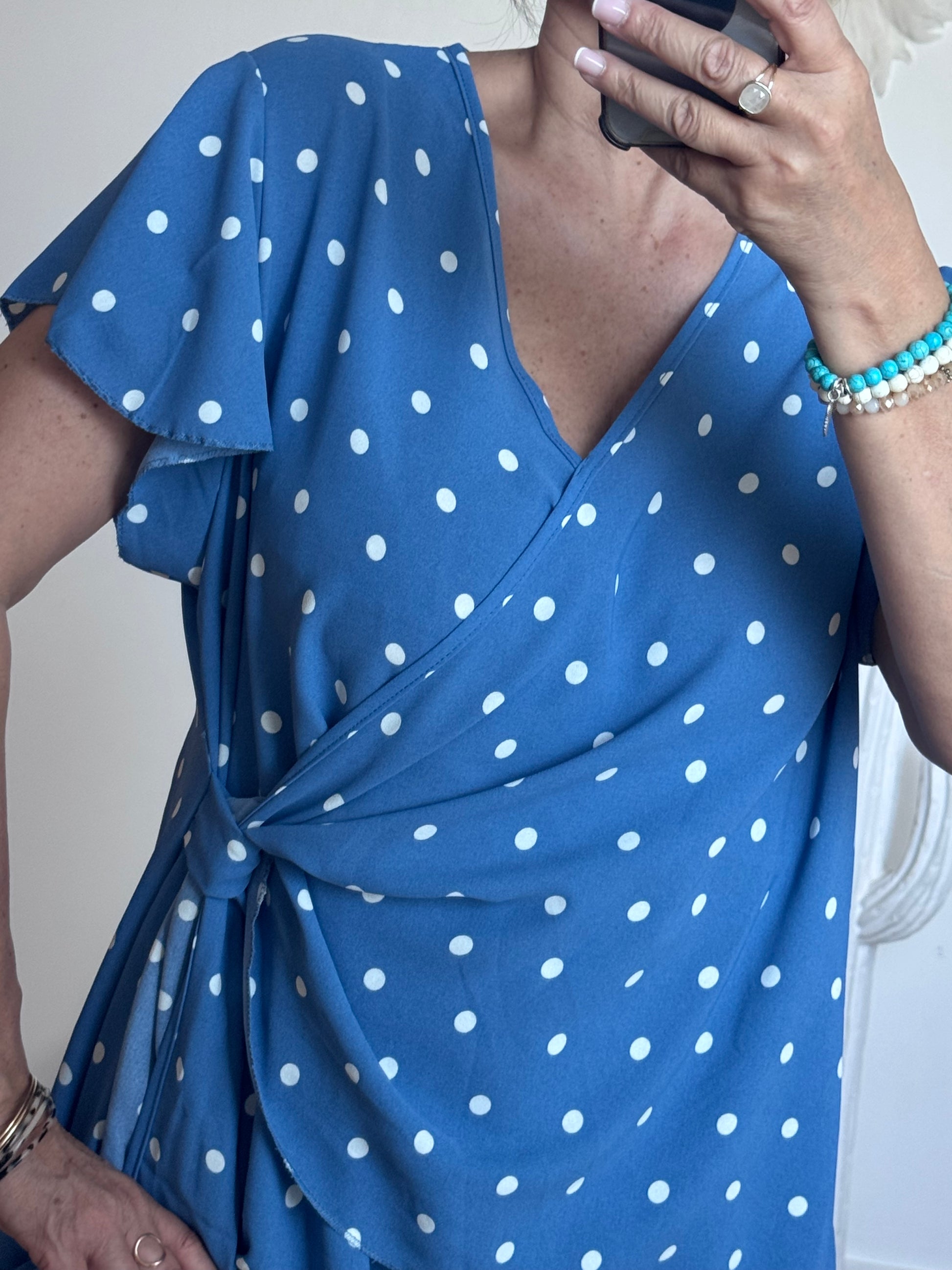 Blouse pois bleu TU 44/50