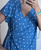 Blouse pois bleu TU 44/50