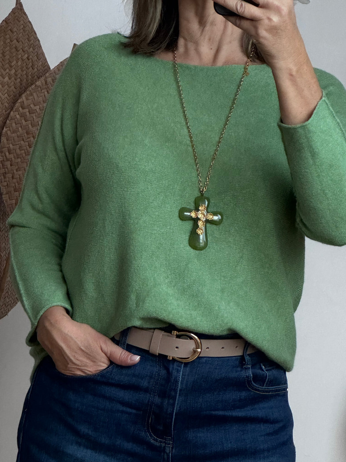 Pull maille col rond