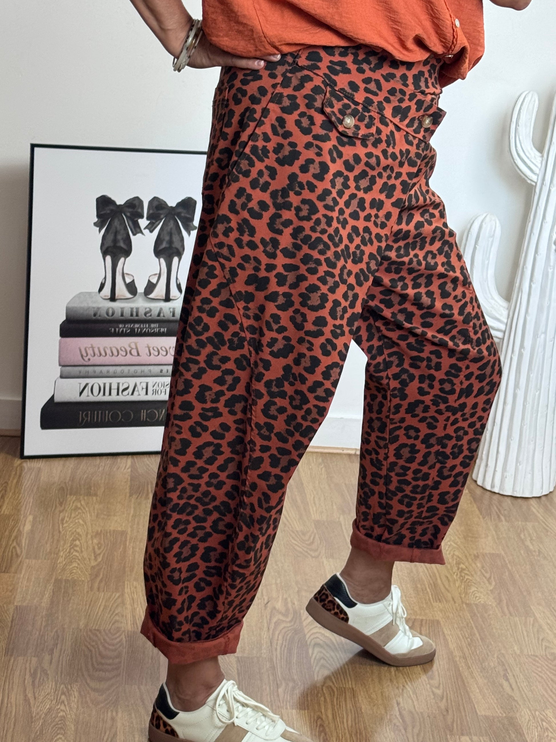 Pantalon confort Léo terracotta TU 38/46