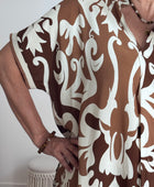 Robe arabesque marron/creme