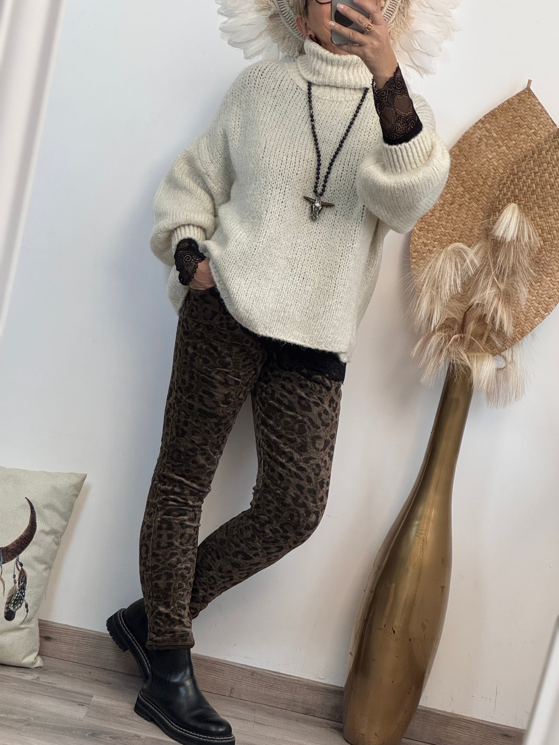 Pantalon velours Léo marron TU 40/46