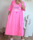 Robe teeshirt rose fluo jolie forme
