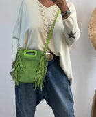 Sac cuir véritable vert