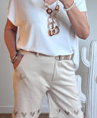 Short confortable beige