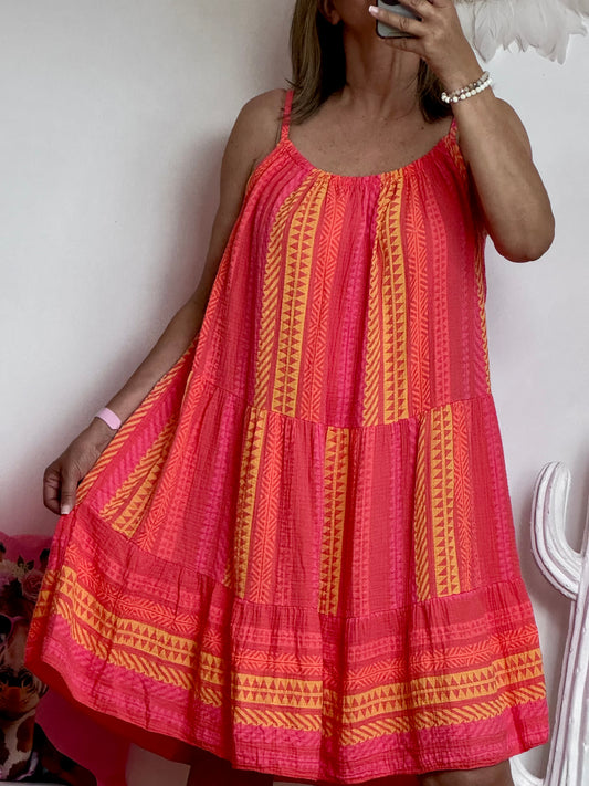 Robe d’été fond corail