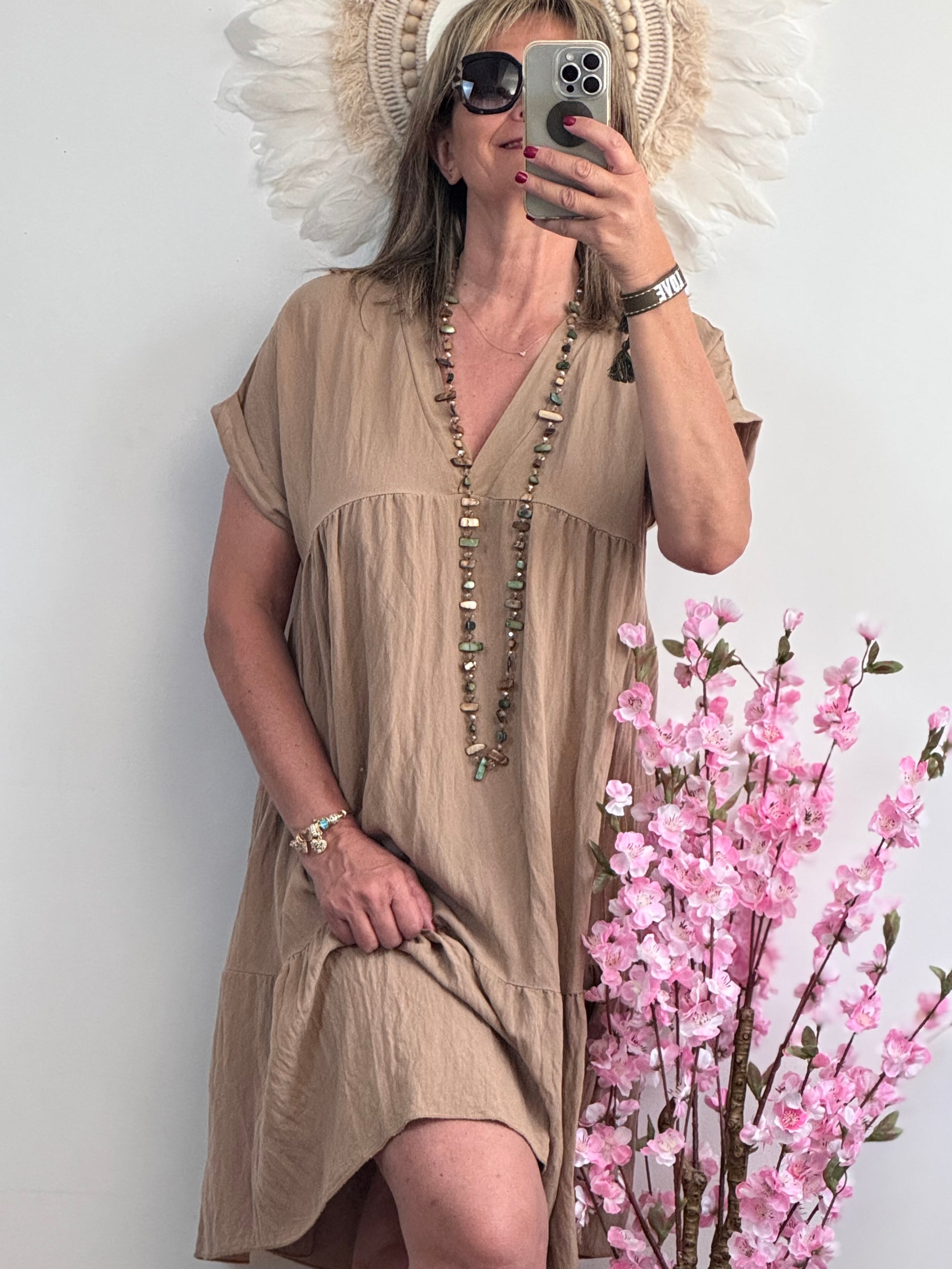 Robe Lison beige camel