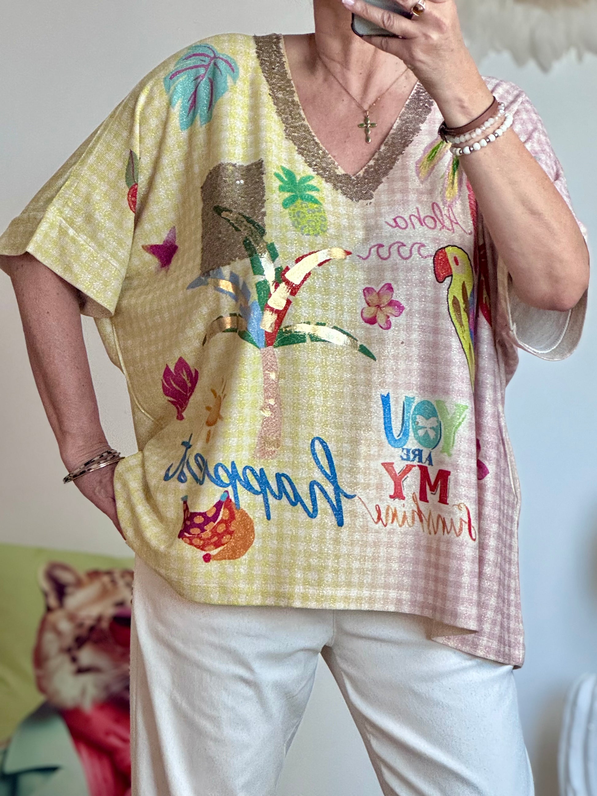 Haut oversize perroquet