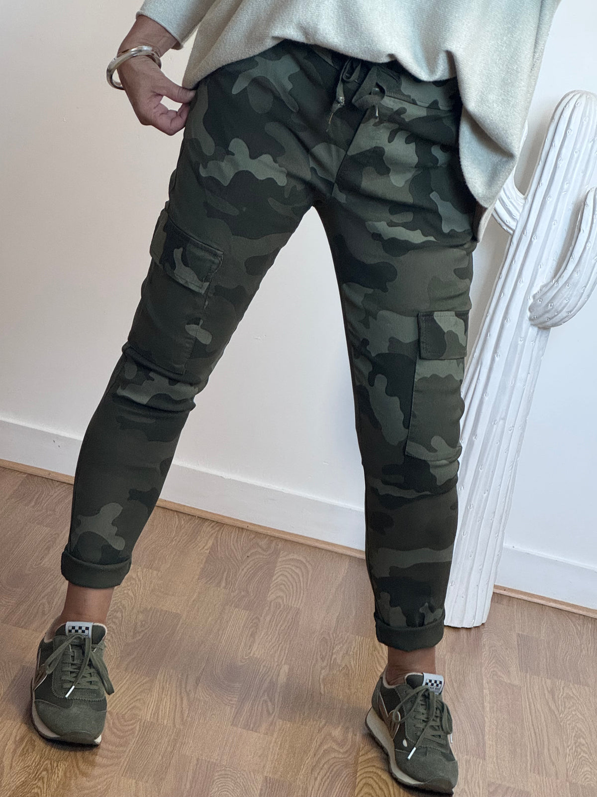 Pantalon confort camouflage kaki