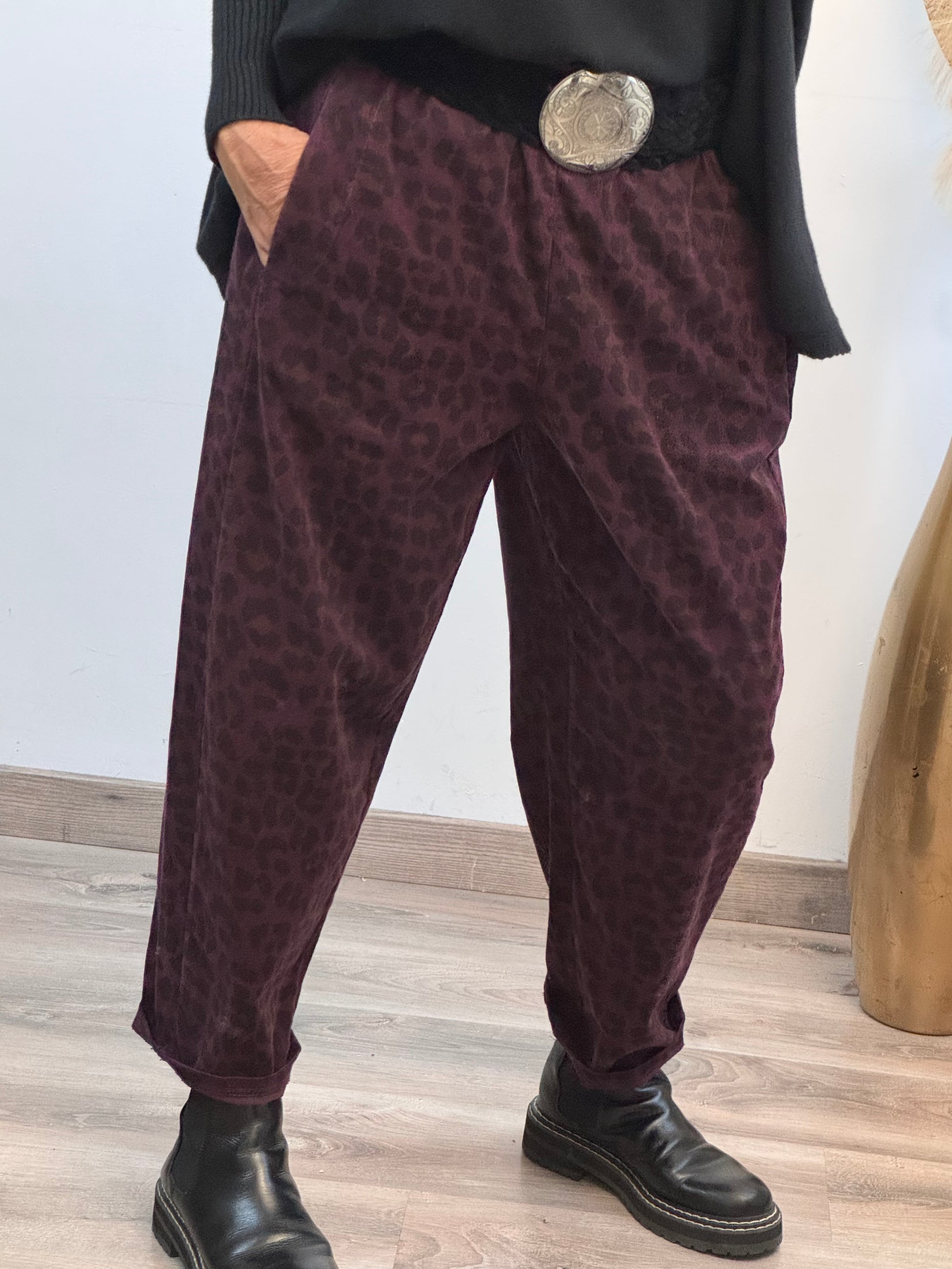 Pantalon Léo lie de vin