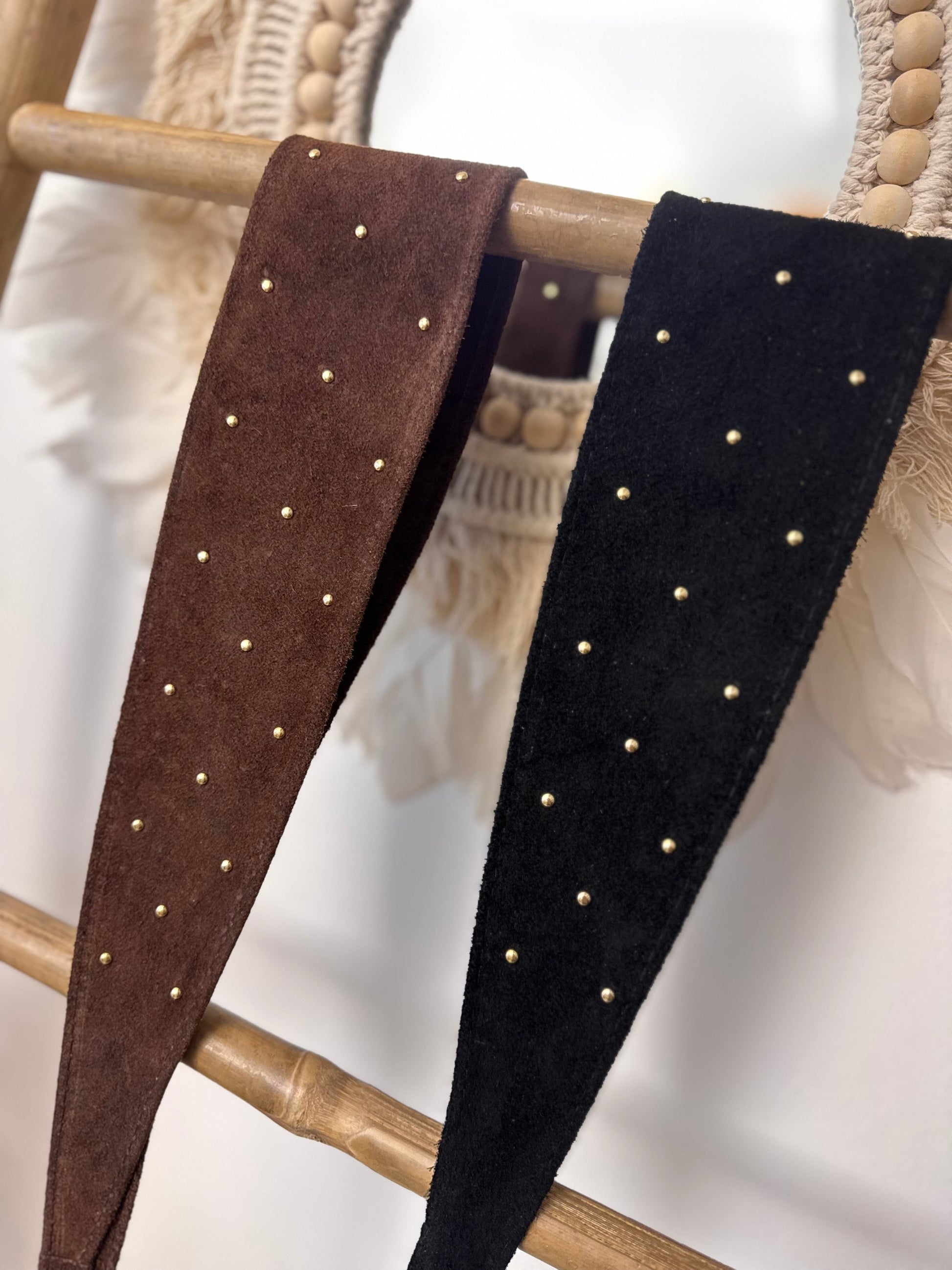 Ceinture cuir daim noir ou marron