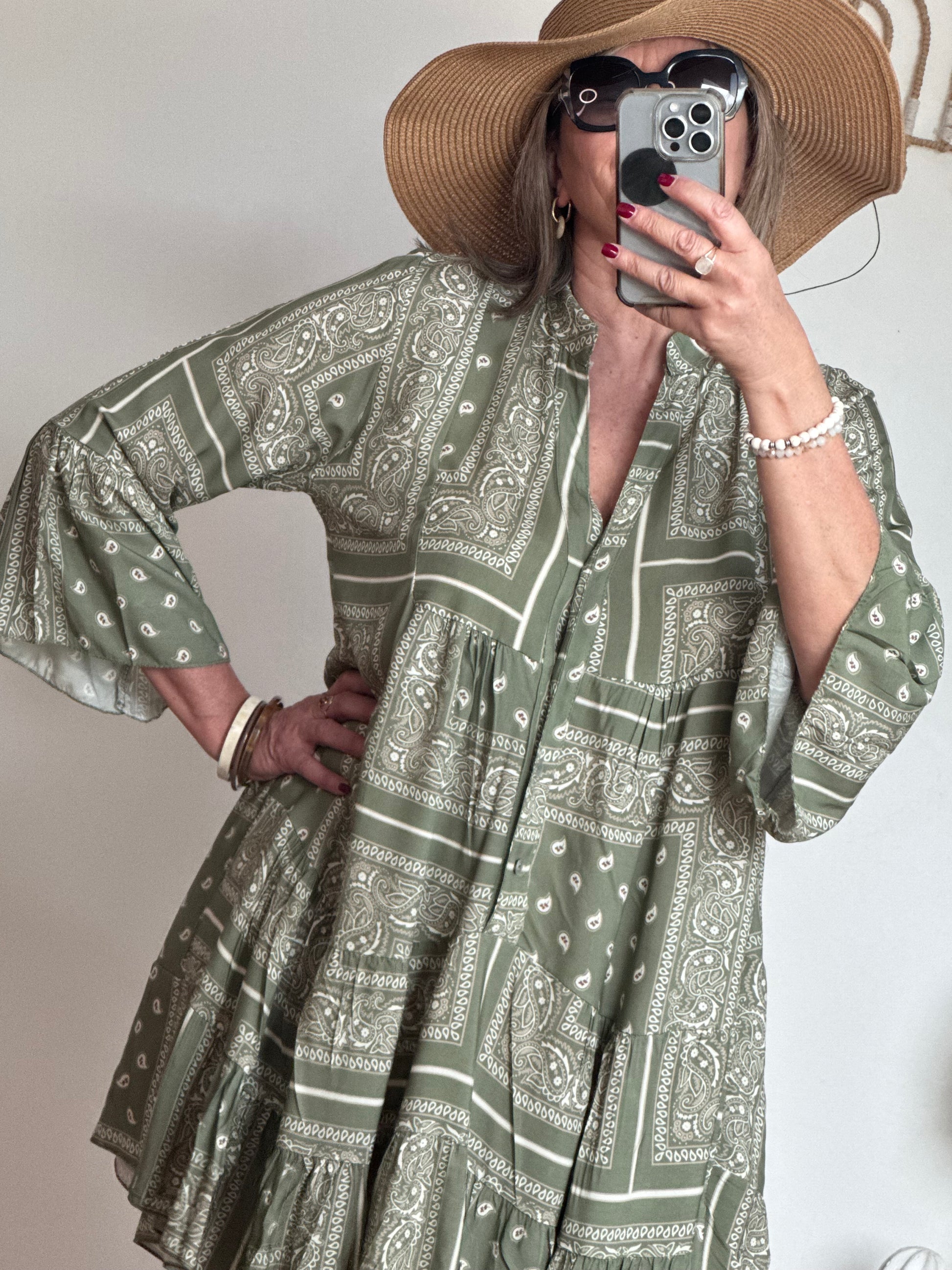 Robe Léa bandana kaki