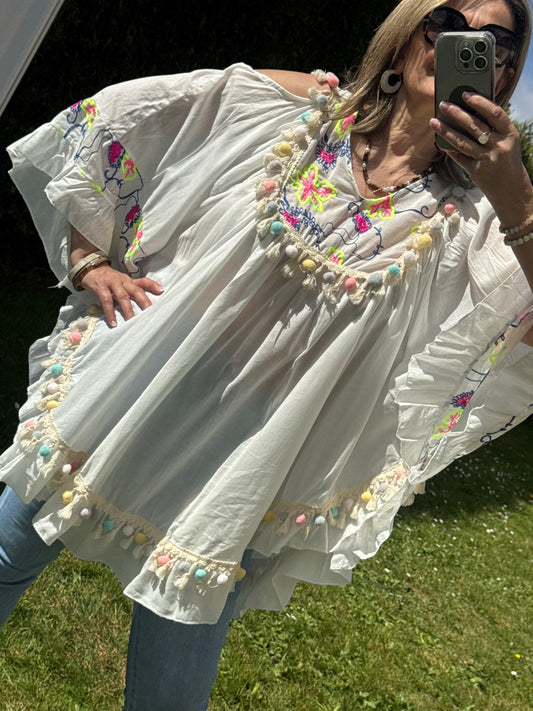 Blouse bohème blanche