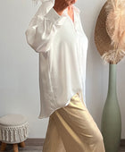 Chemise oversize longue blanche liseret brillant ✨