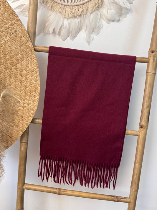 Écharpe cashmere Bordeaux