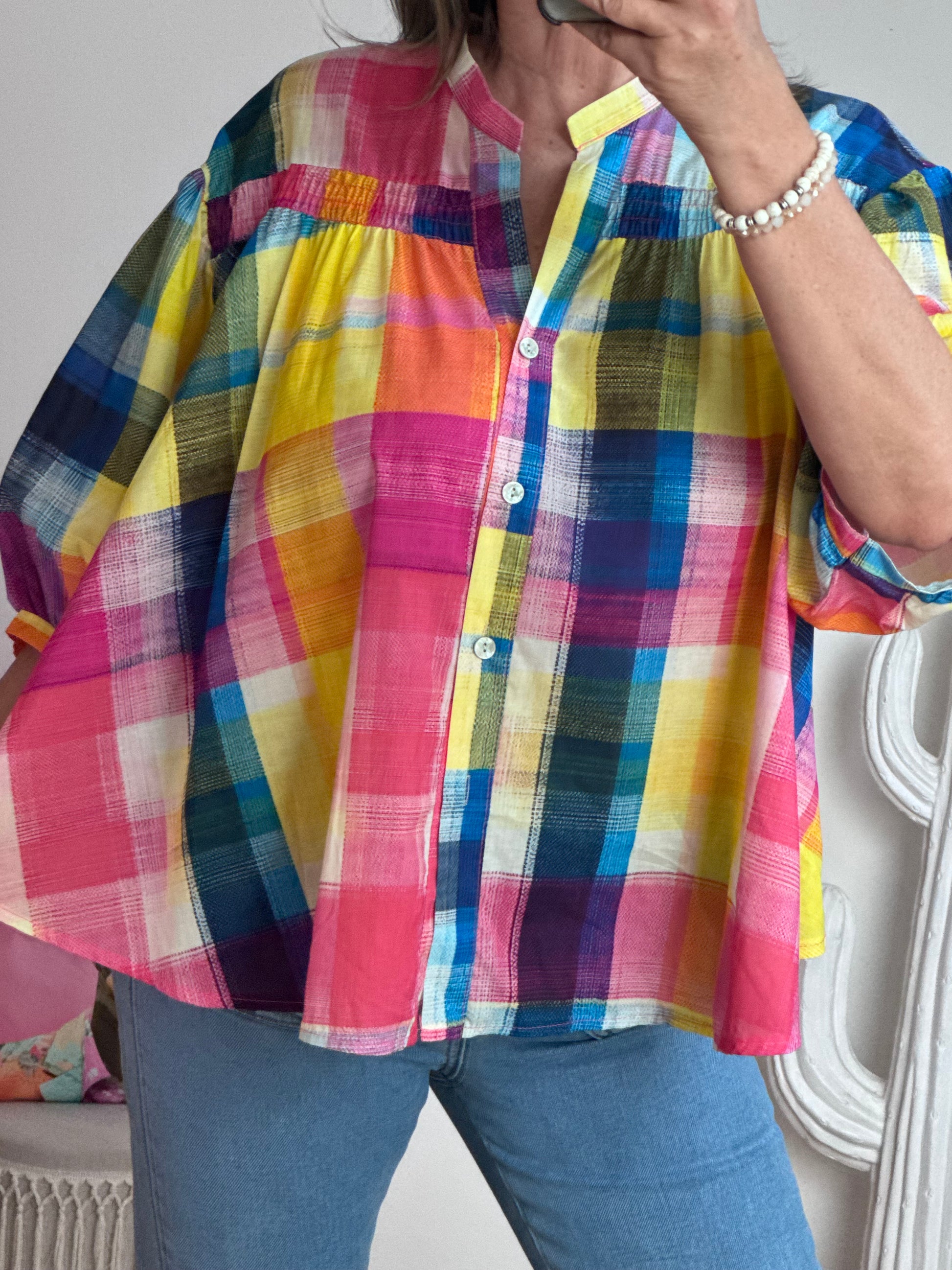 Chemise carreaux multicolore
