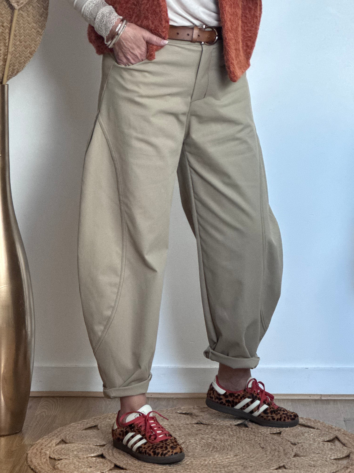 Pantalon balloon beige