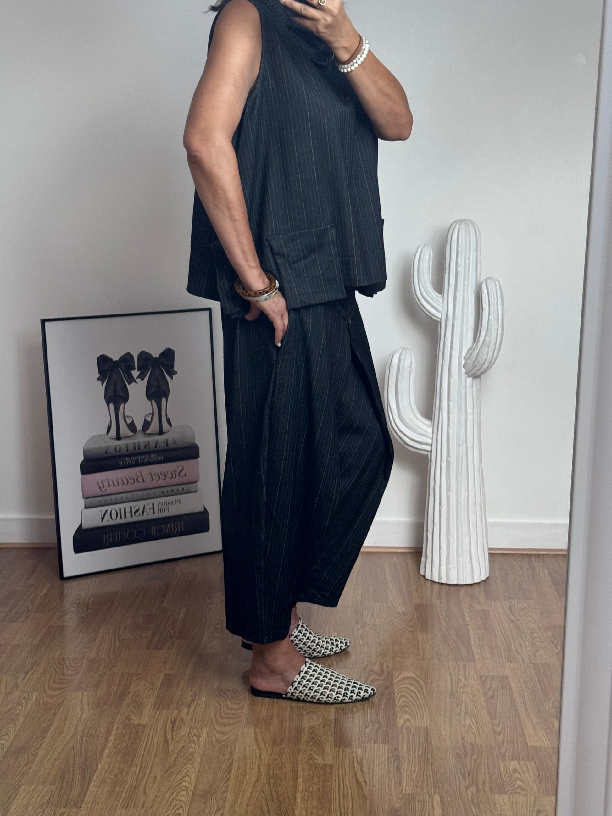 Pantalon Alan noir fines rayures TU 38/48
