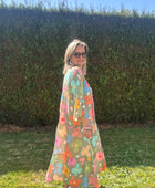 Robe kaki Floral multicolore