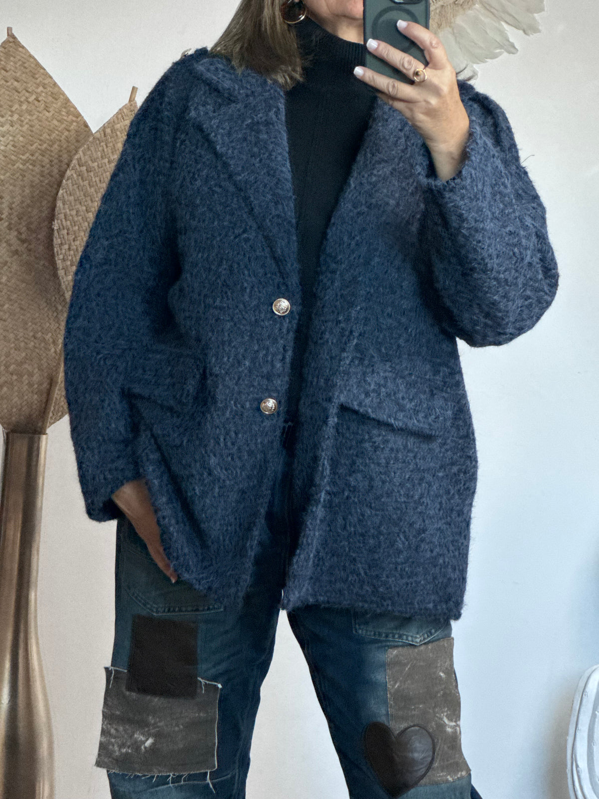 Veste moumoute bleue