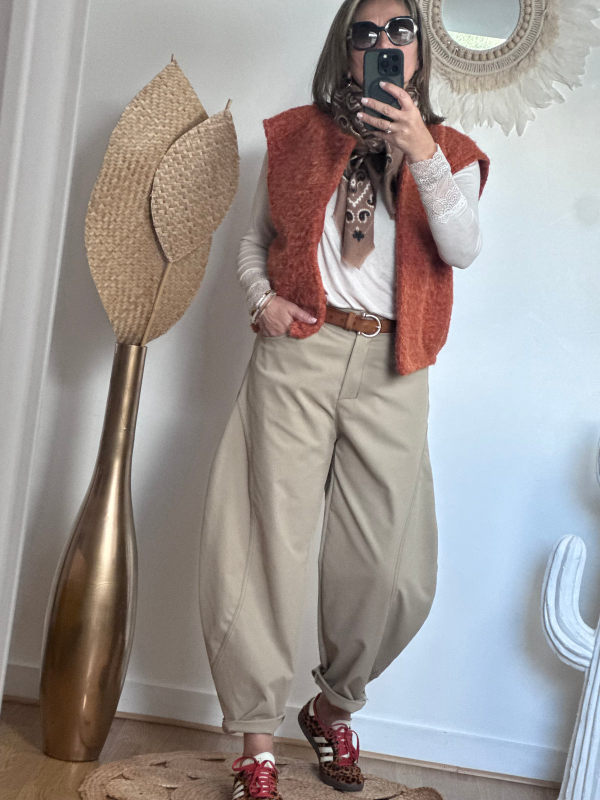 Pantalon balloon beige