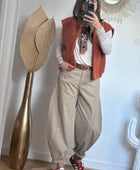 Pantalon balloon beige