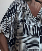 Blouse fluide imprimée noire TU 38/48
