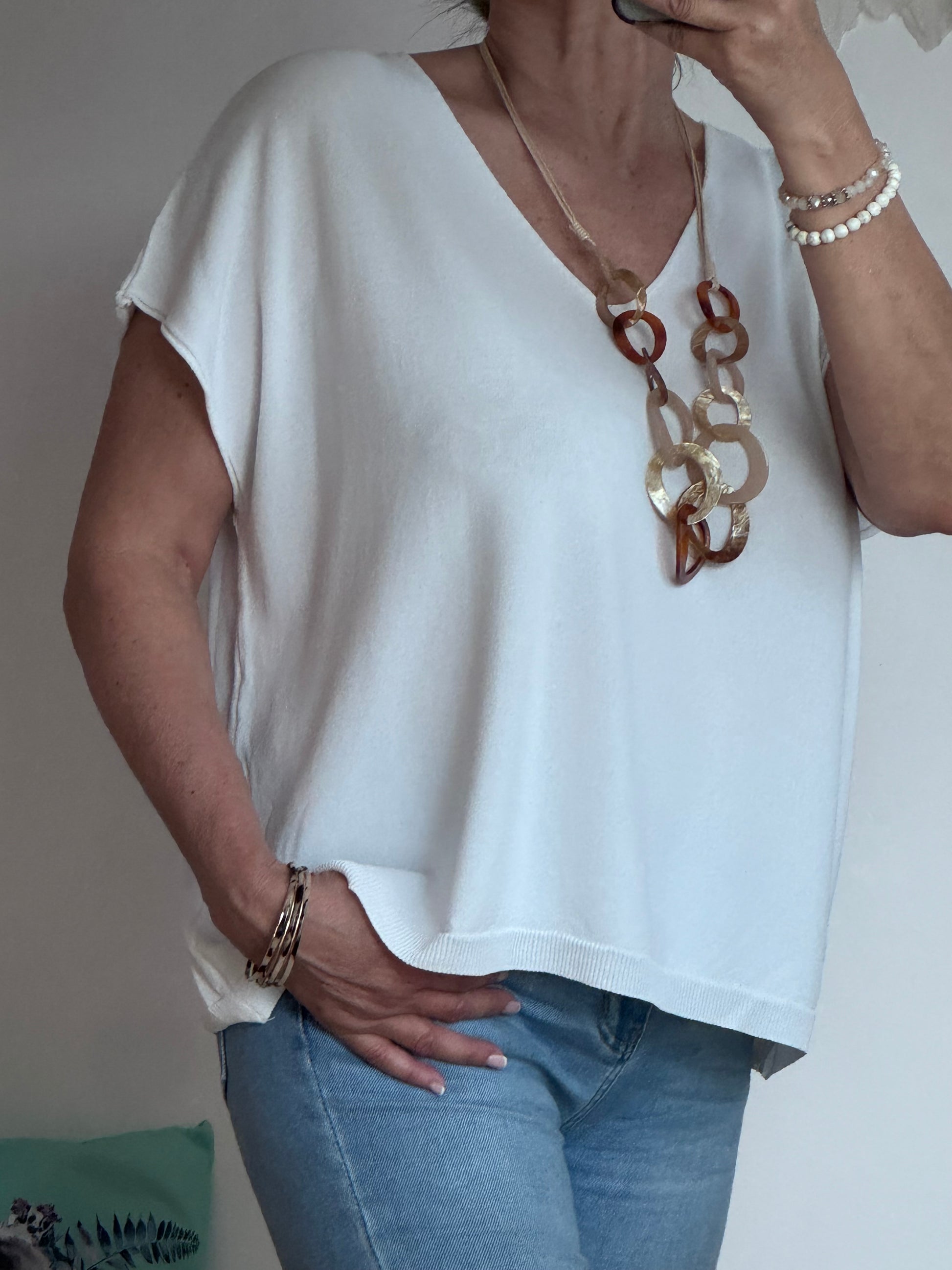 Teeshirt maille fine blanc TU 36/46