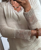 Top dentelle beige