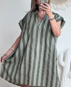 Robe rayée kaki /marron TU 42/50