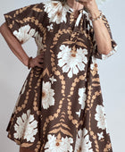Robe Chloé évasée marron