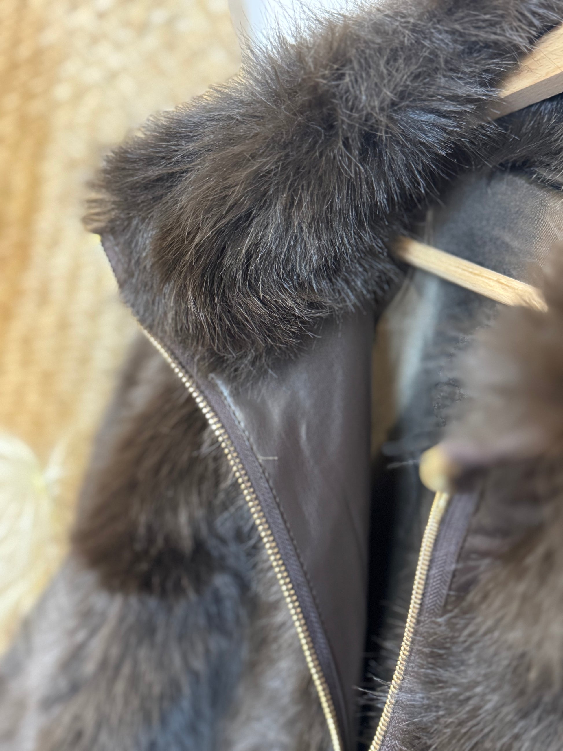 Blouson fausse fourrure marron