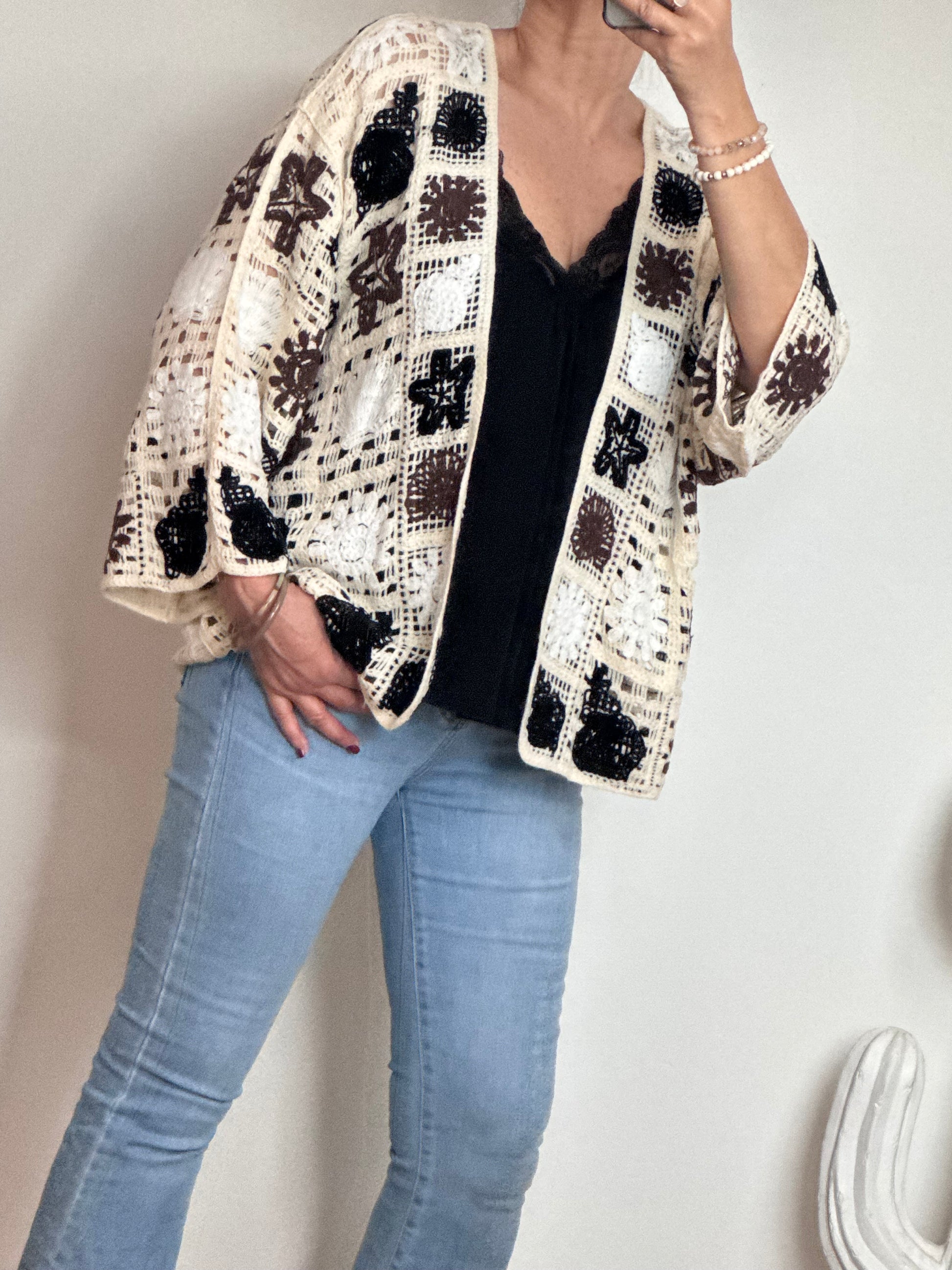 Gilet crochet noir