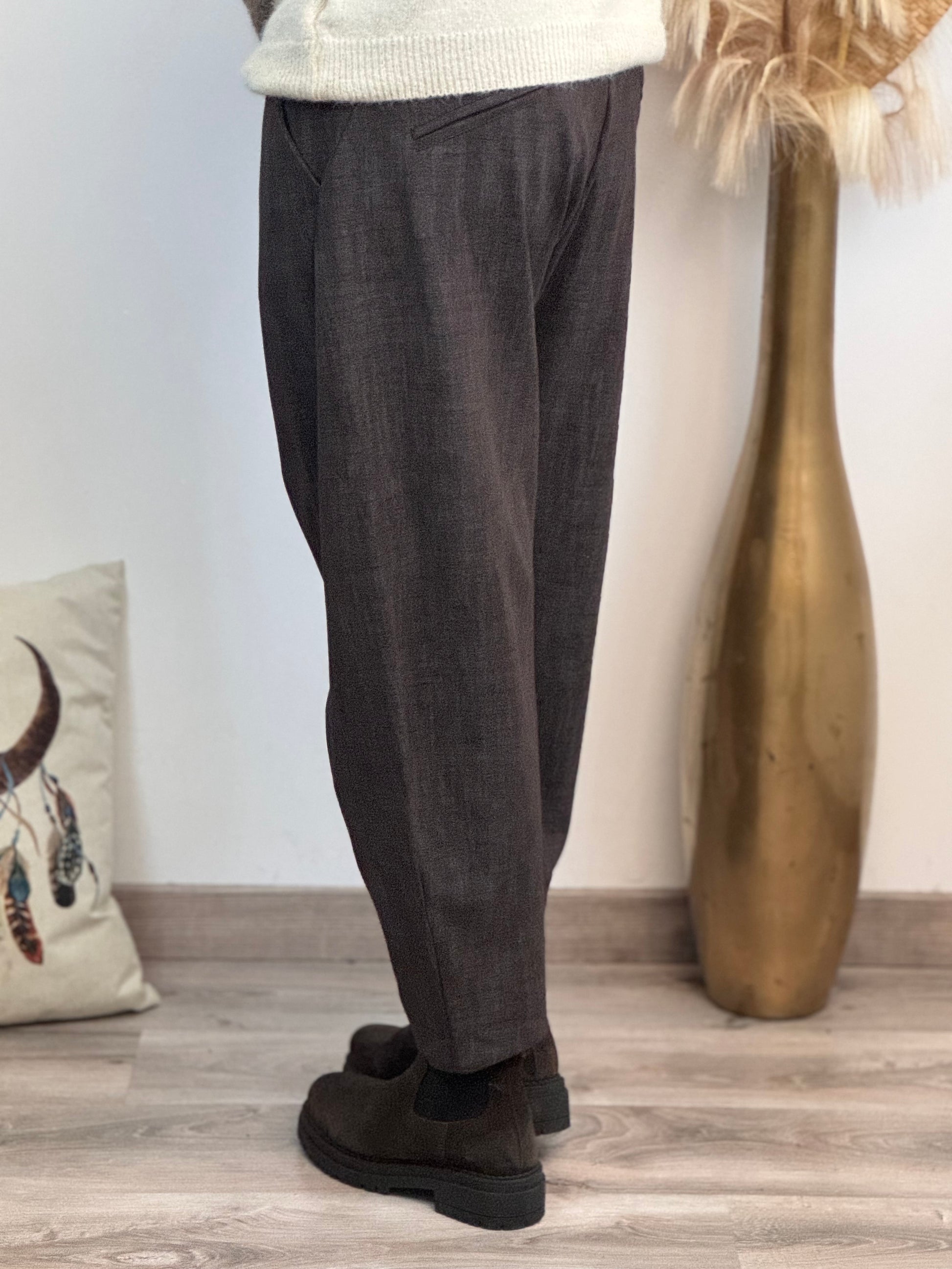 Pantalon marron chiné