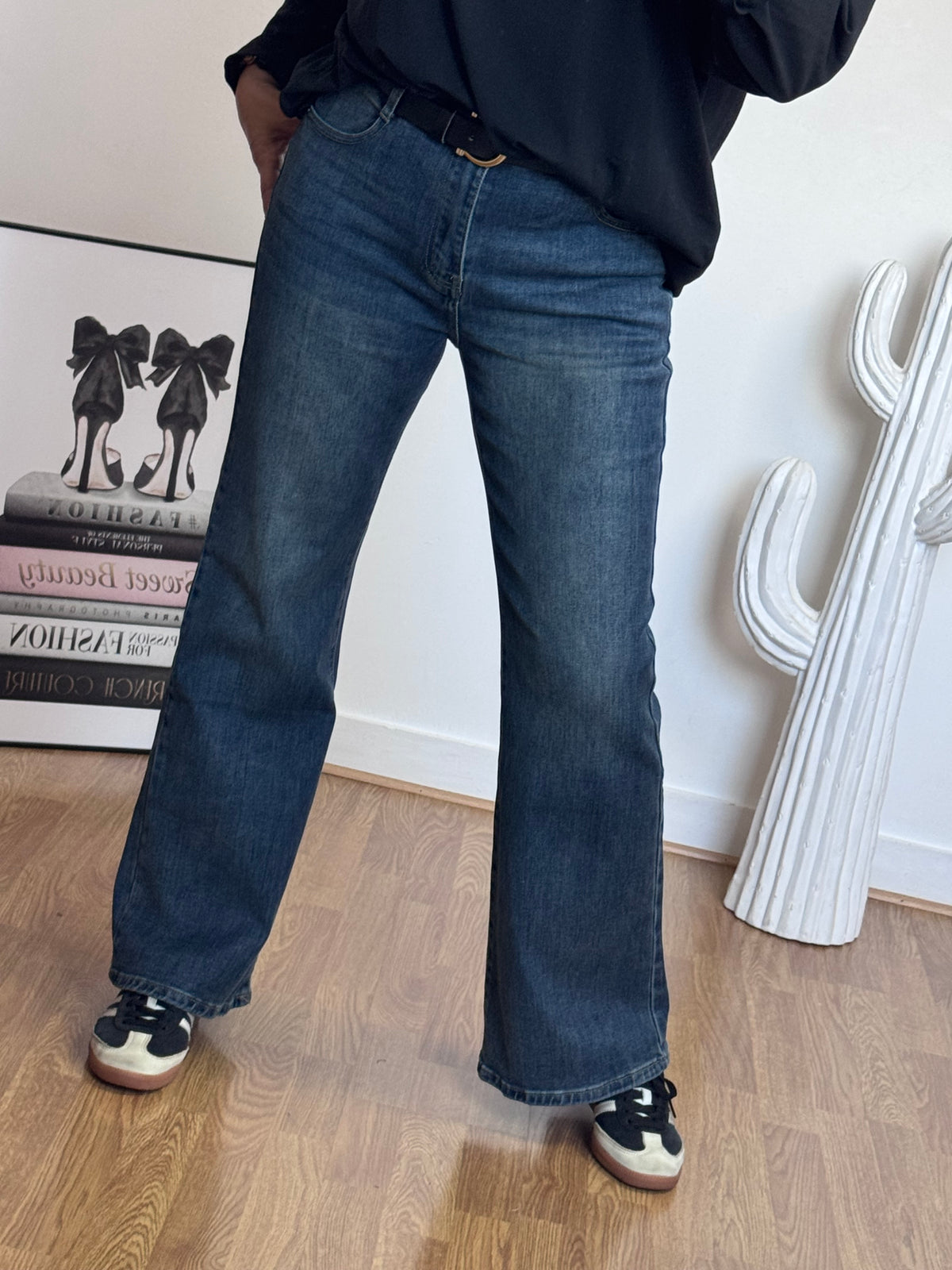 Jean flare denim bleu