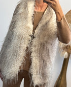 Veste sans manches fausse fourrure