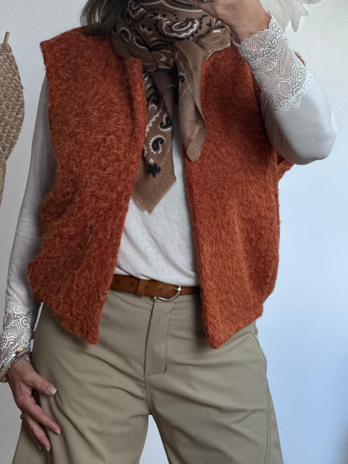 Veste sans manches terracotta