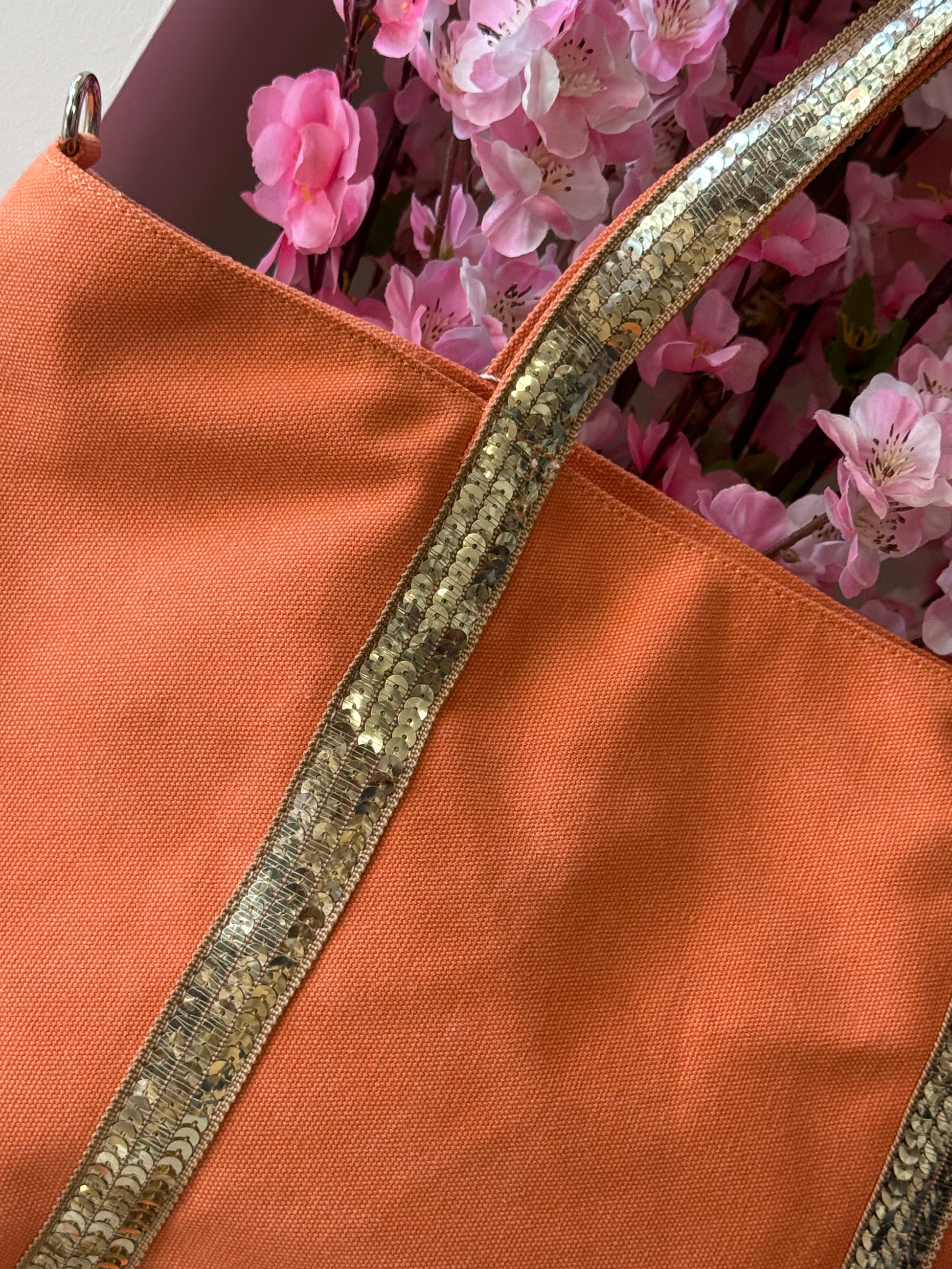 Sac vanes toile orange (grand modèle)