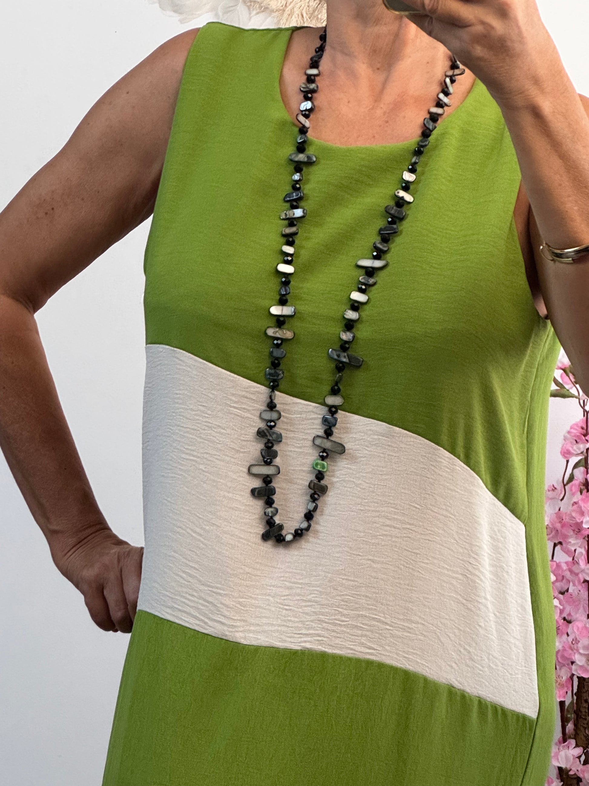 Robe Romy verte et crème