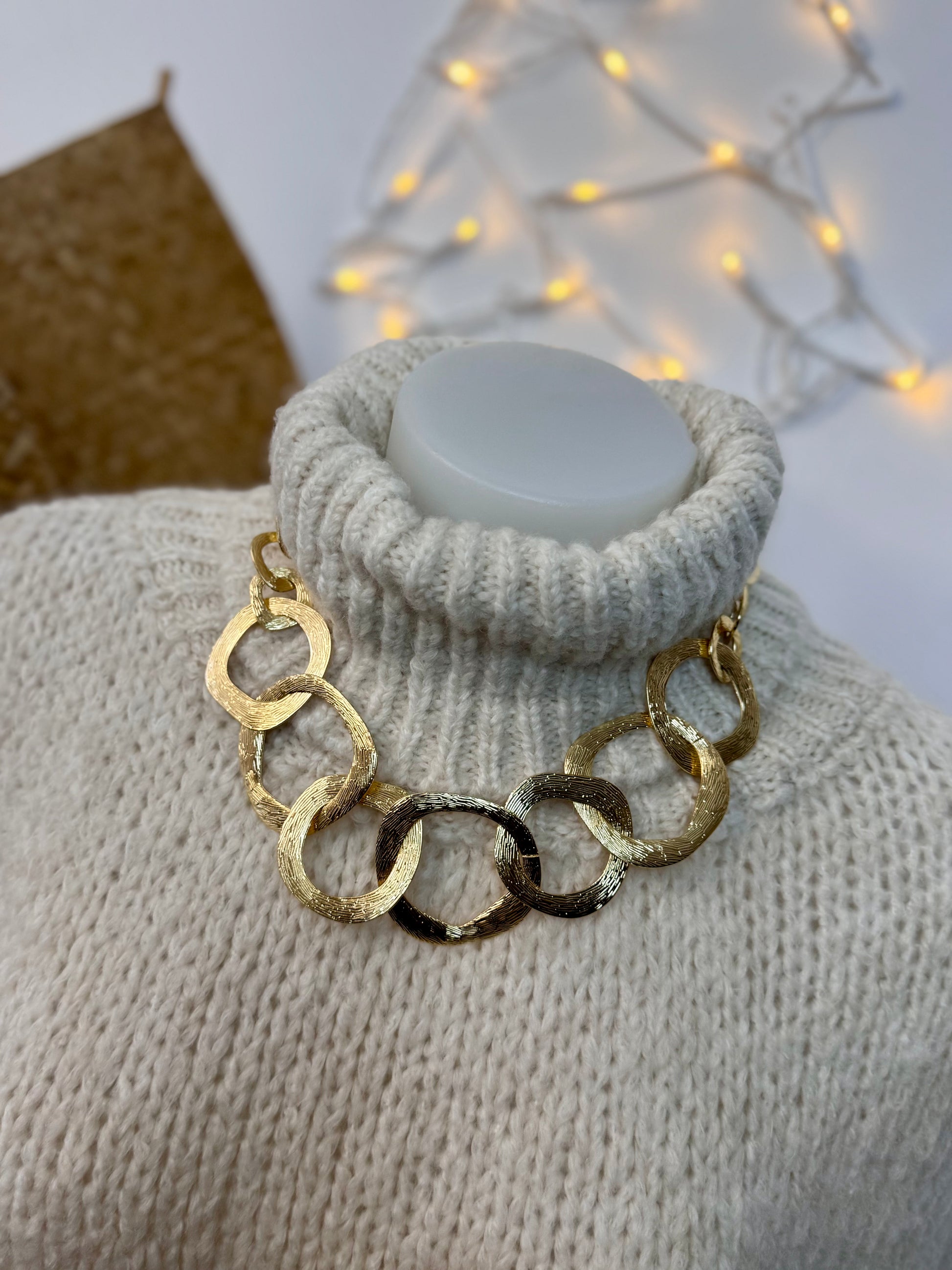 Collier anneaux dorés