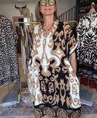 Robe fluide arabesque beige TU 40/48