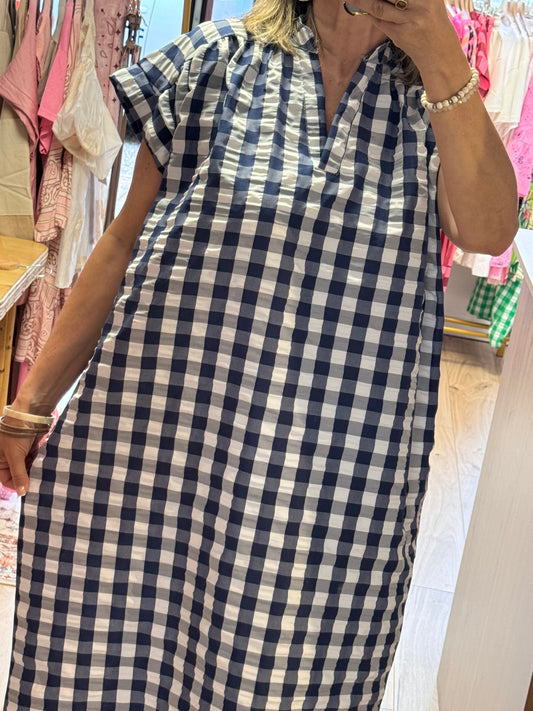 Robe Vichy bleu marine