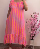 Robe gaz de coton Elsa rose