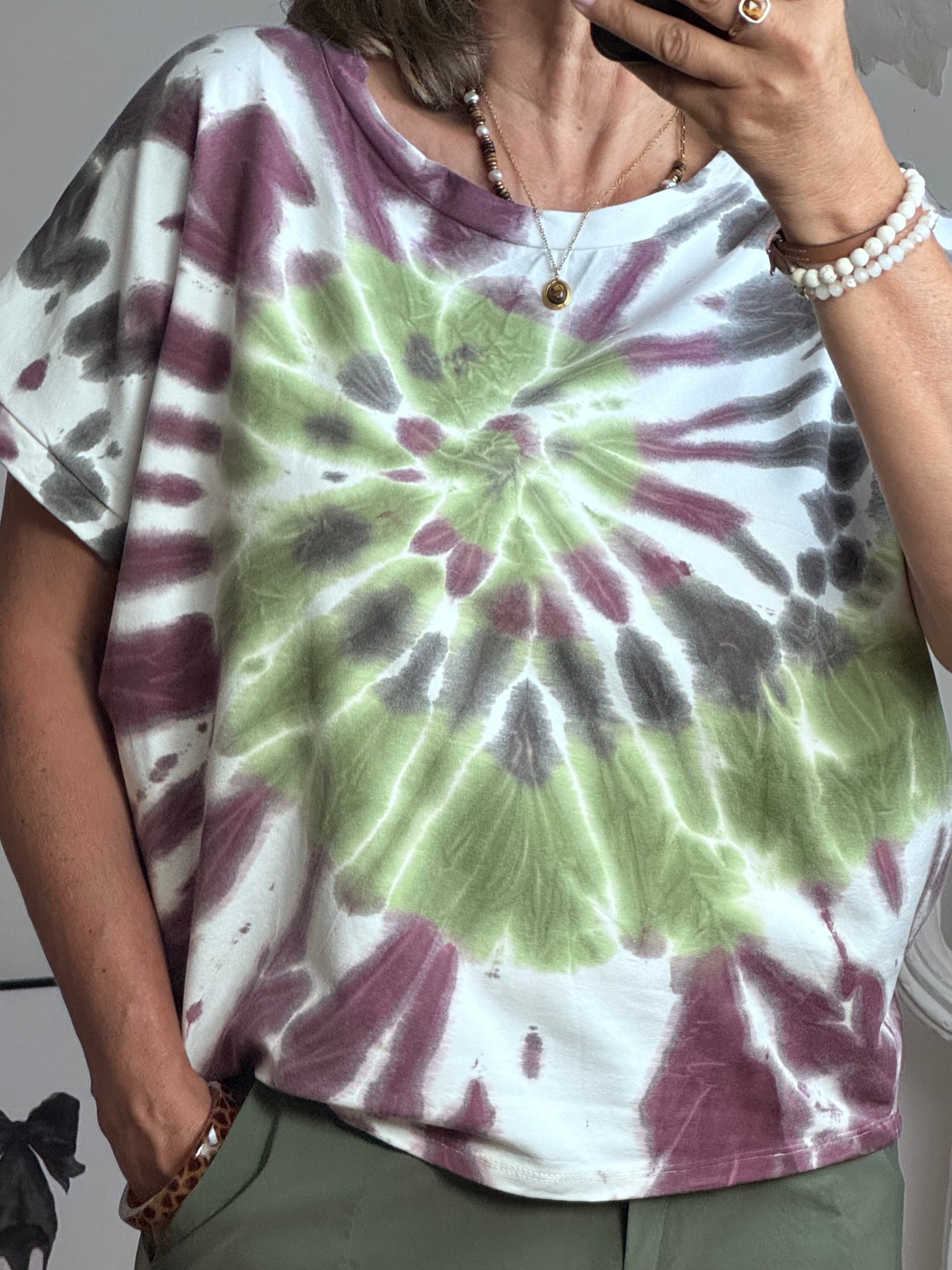 Sweat tie and dye marron/kaki