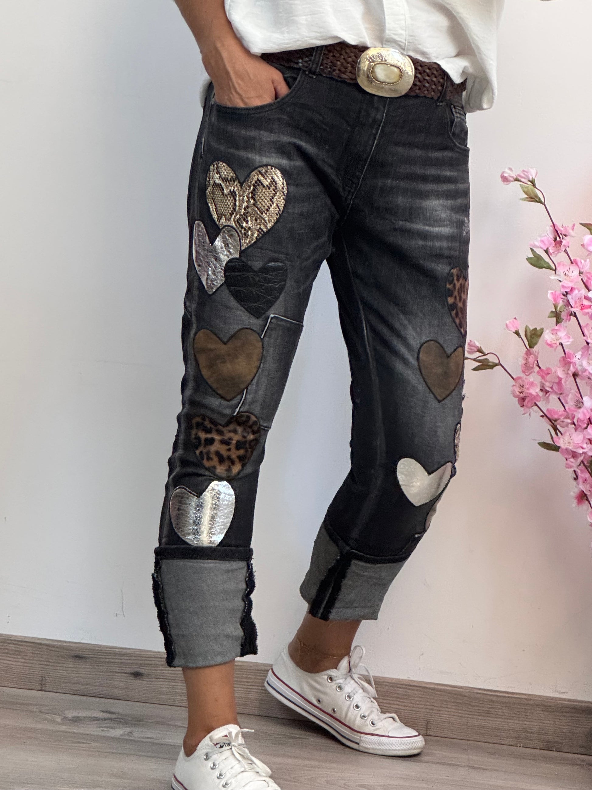 Jeans noir cœur 🤎 taillé
