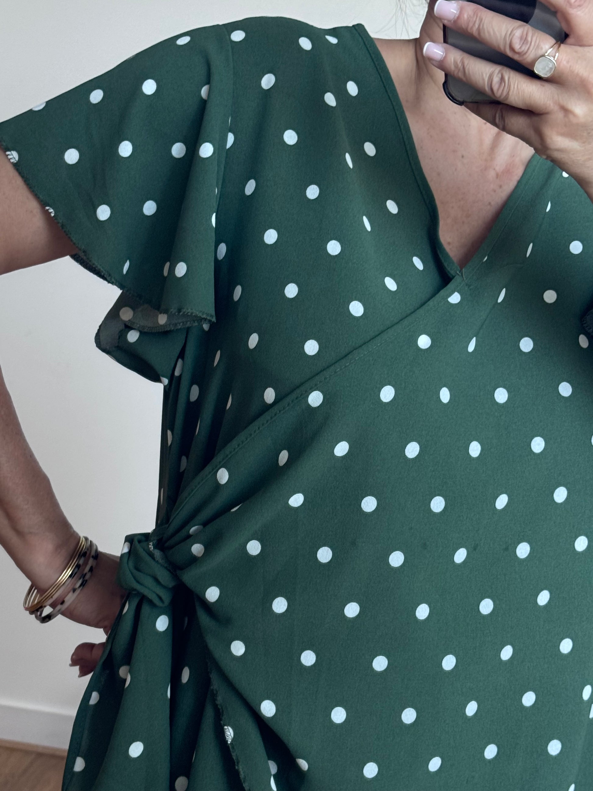 Blouse pois kaki TU 44/50